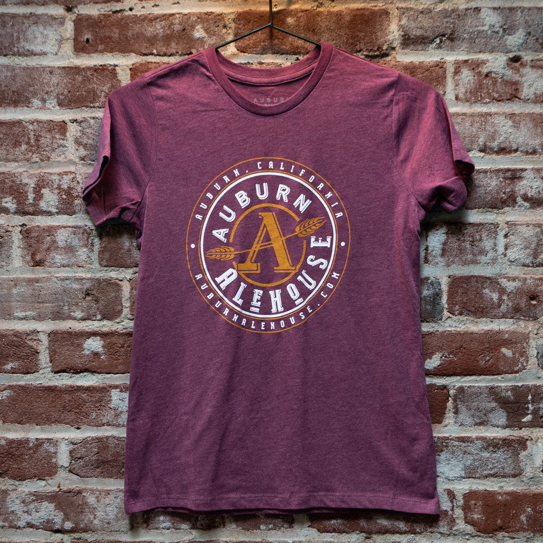 Women's Auburn Alehouse Circle Logo Tee, Maroon