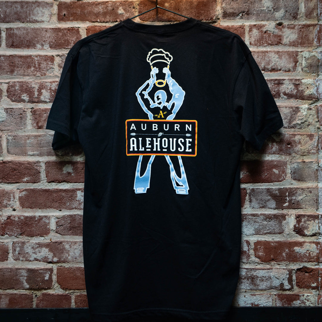 Auburn Alehouse Neon Aleman Tee, Black