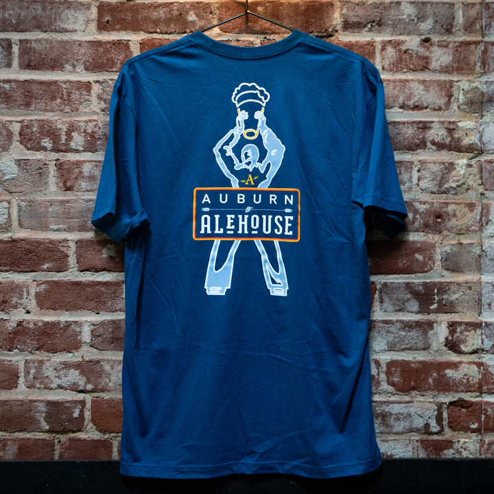 Auburn Alehouse Neon Aleman Tee, Blue