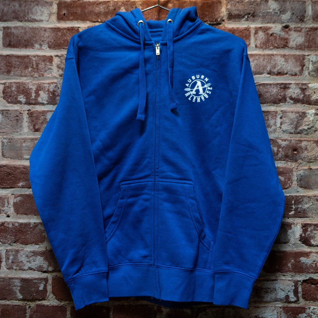 Neon Aleman Zip-Up Sweatshirt, Royal Blue