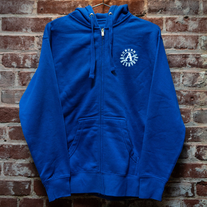 Neon Aleman Zip-Up Sweatshirt, Royal Blue