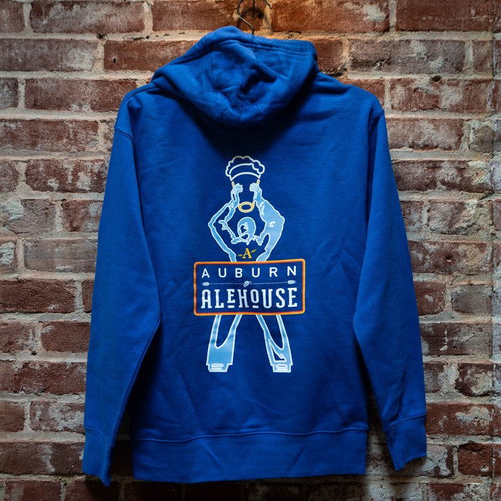 Neon Aleman Zip-Up Sweatshirt, Royal Blue