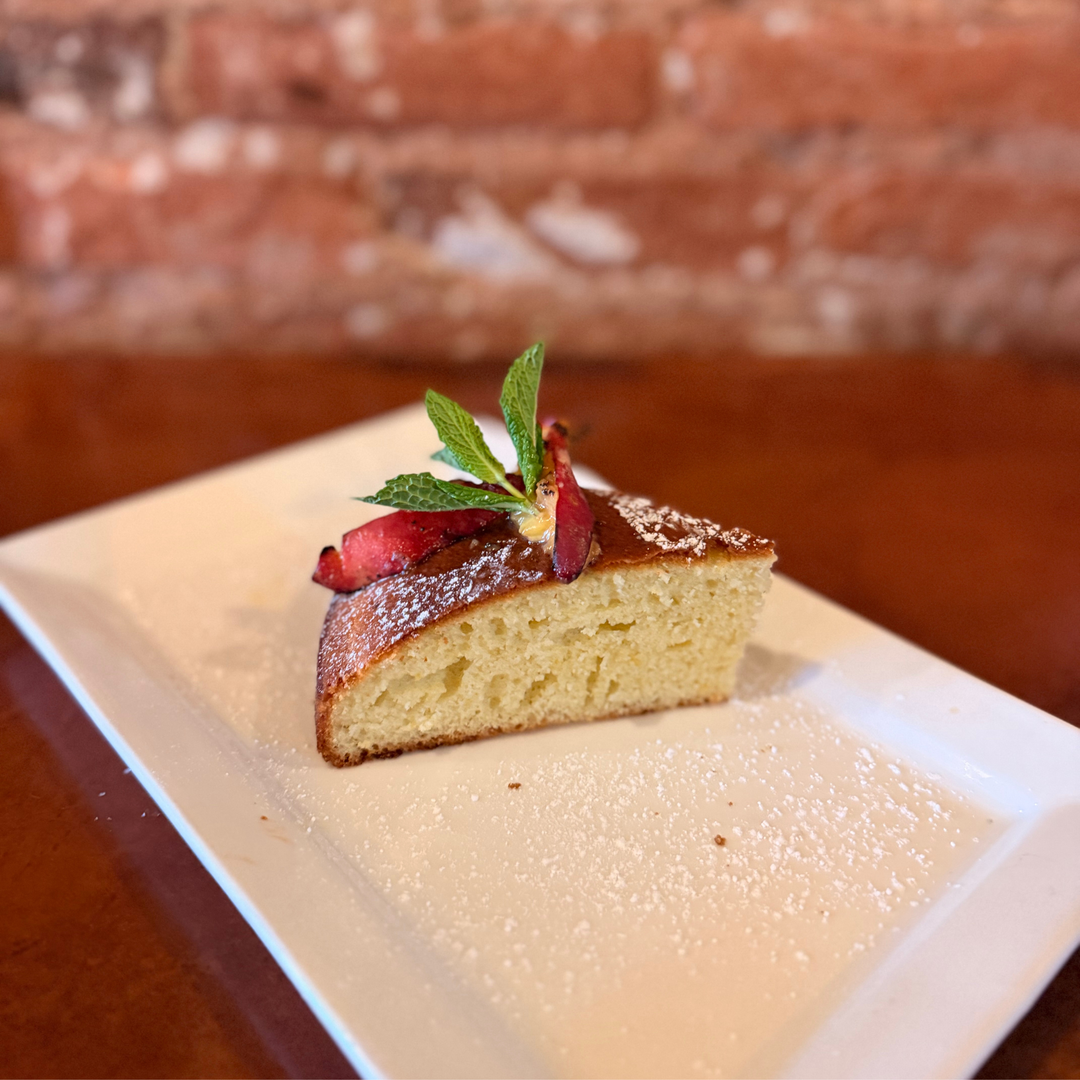 Olive Oil Cake with Grilled Peaches